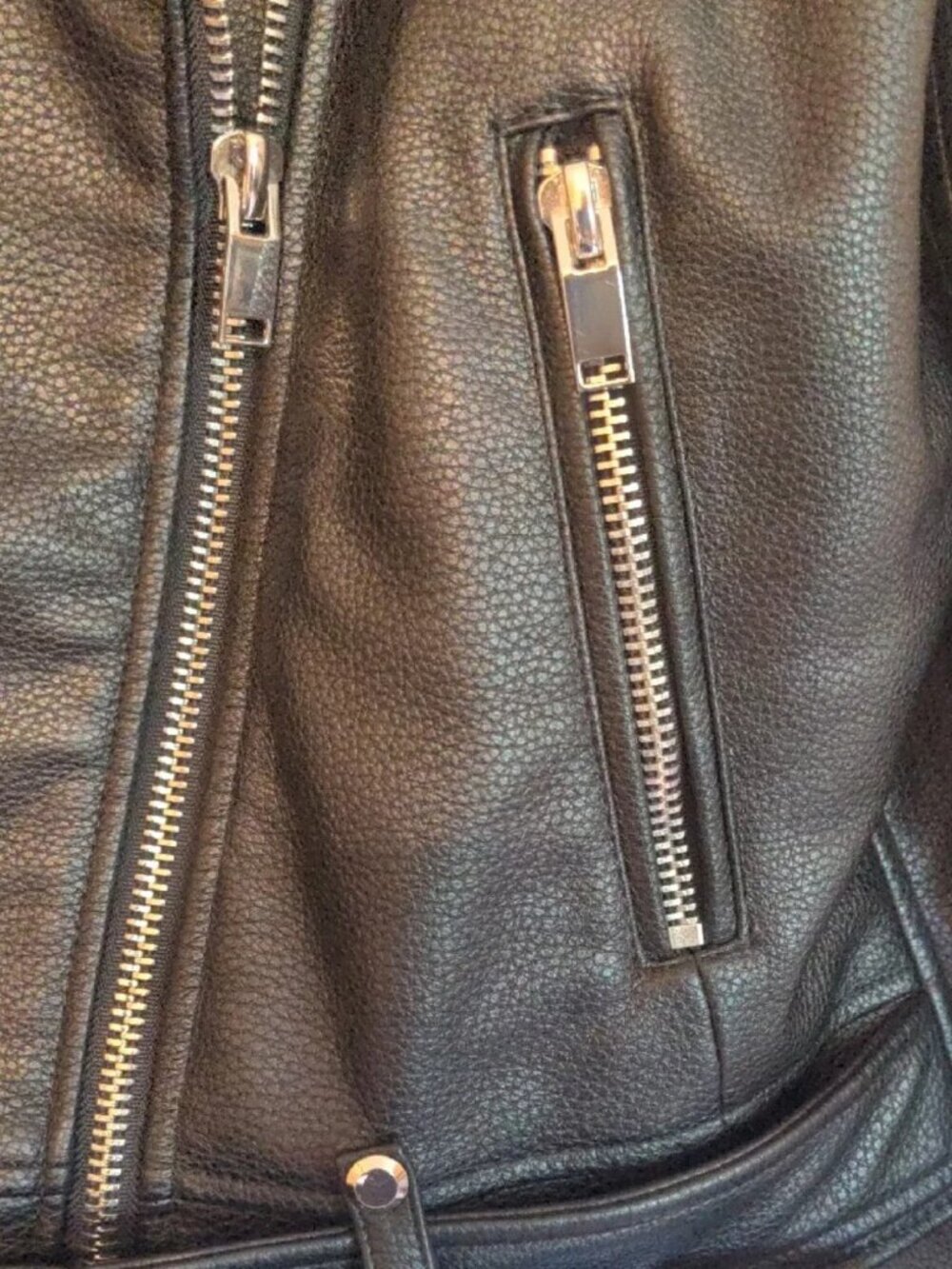 Zara Basic Black Outerwear Biker Faux Leather Cropped Jacket Size XL - Picture 4 of 10